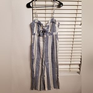 NEW Jumpsuit/ Striped Ivory and Navy